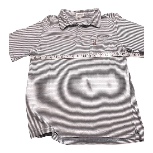 Johnnie-o boy’s blue ripple striped polo size 12 - Picture 6 of 7